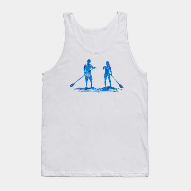 Paddleboard blue art Tank Top by Yahya Art